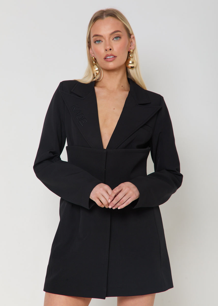 CORSET BLAZER IN BLACK